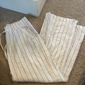 Sienna Sky White Pants with Black Pinstripes